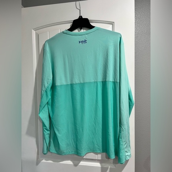 Bassdash men’s fishing sun long sleeve sun shirt teal  green‎ UV XL - Picture 2 of 8